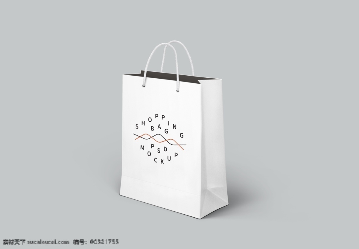 logo 手提 纸袋 应用 分层 模版 logo设计 灰色