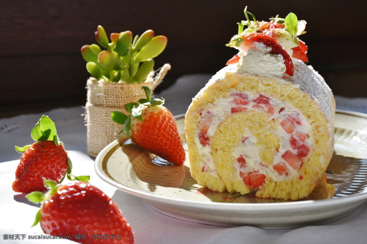 奶油 草莓 蛋糕 卷 高清 草莓蛋糕 奶油蛋糕 蛋糕卷 甜点