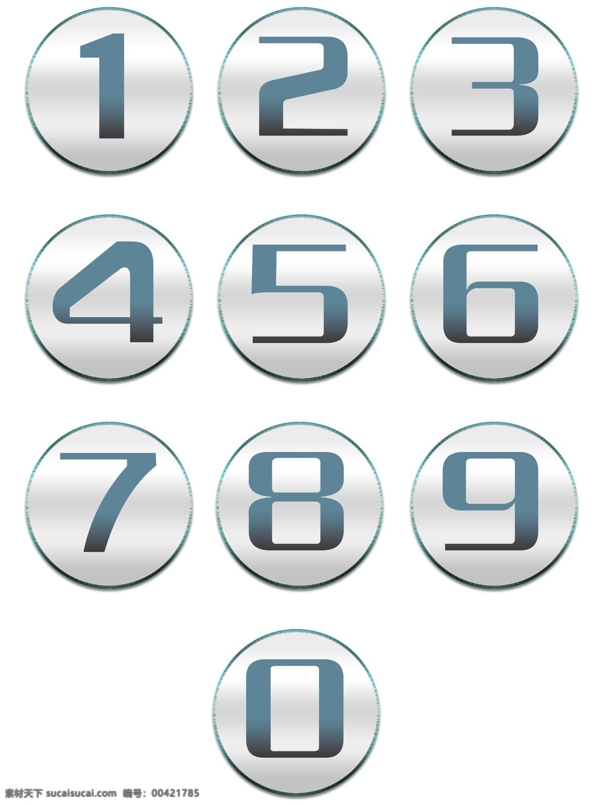 数字 标签 金属 艺术 字 分 图 层 数字标签 艺术字 分图层 圆形 按钮效果 蓝色 可商用