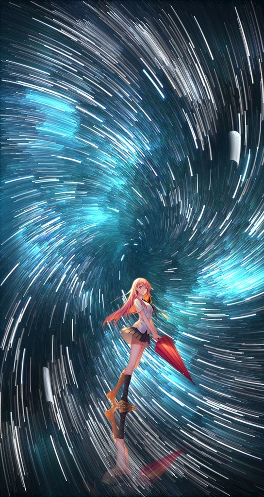 星空下的少女 星空 少女 星空下的女孩 星轨