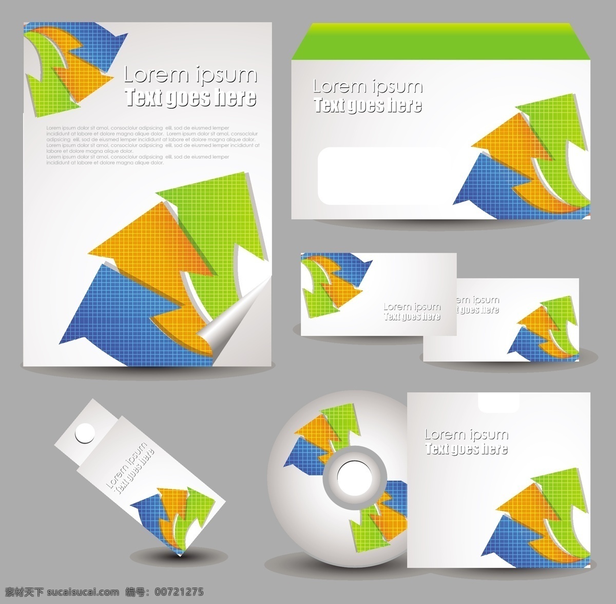 公司vi模板 vi模板 vi设计素材 vi vis vi识别系统 信纸 信封 光盘 cd封面 卡片 名片模板 箭头 vi设计 矢量素材 白色