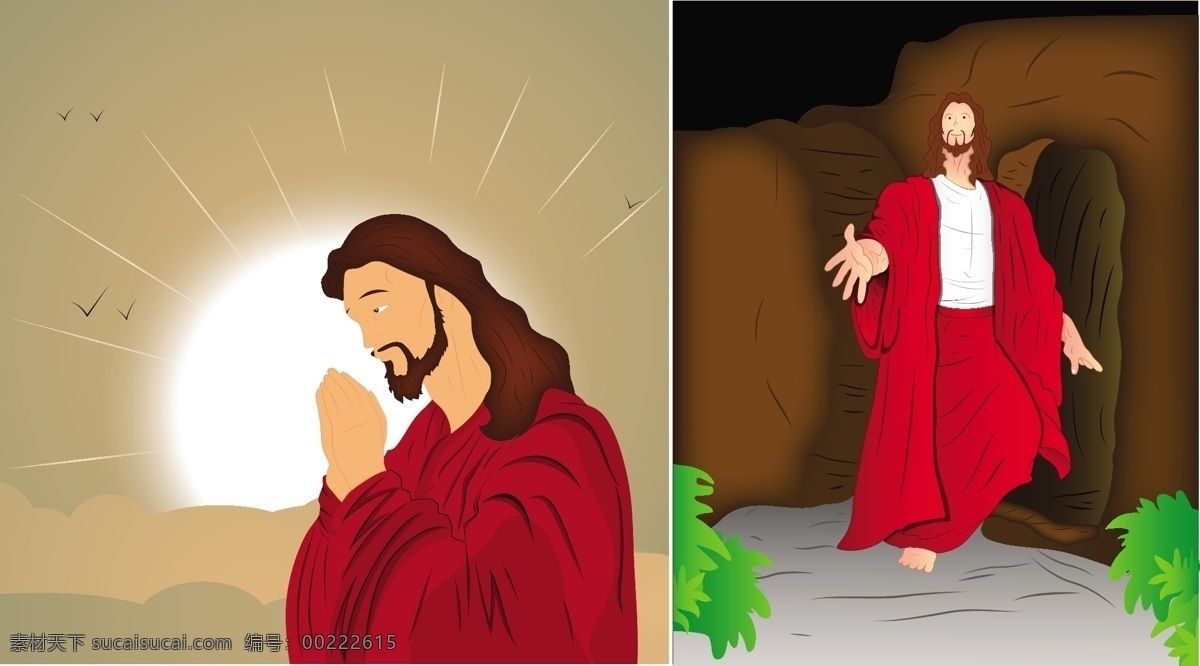 耶稣基督 肖像 载体 红色