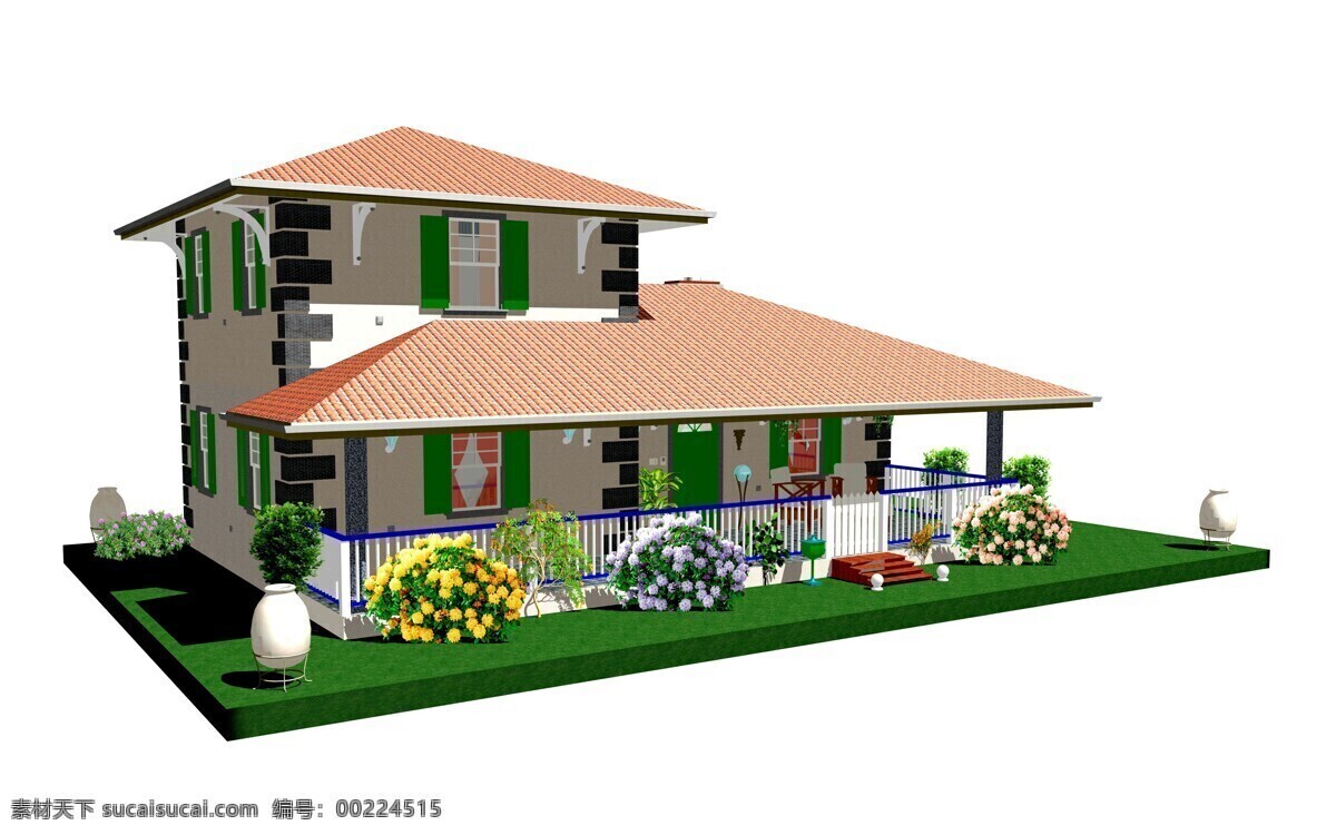 3d 花房 模型 3d渲染房子 房子模型 建筑设计 花卉 环境家居 白色