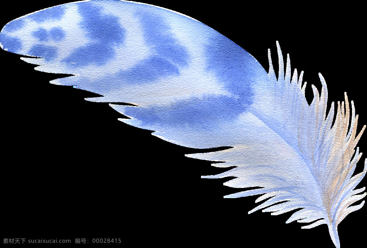 深蓝 羽翼 透明 装饰 羽毛 蓝色 透明素材 免扣素材 装饰图案