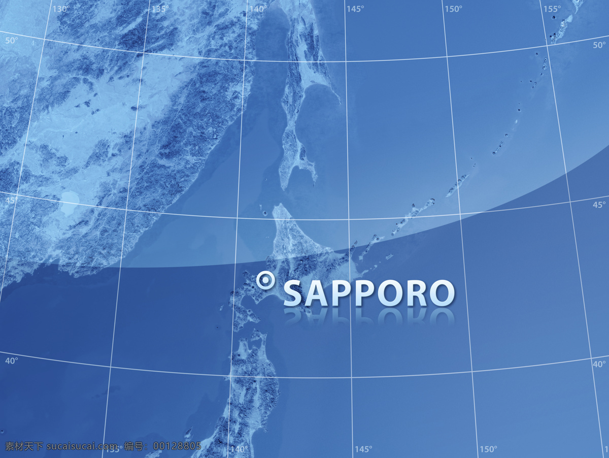 札幌地图 蓝色地图 地图模板 经线 纬线 经度 纬度 办公学习 其他类别 生活百科