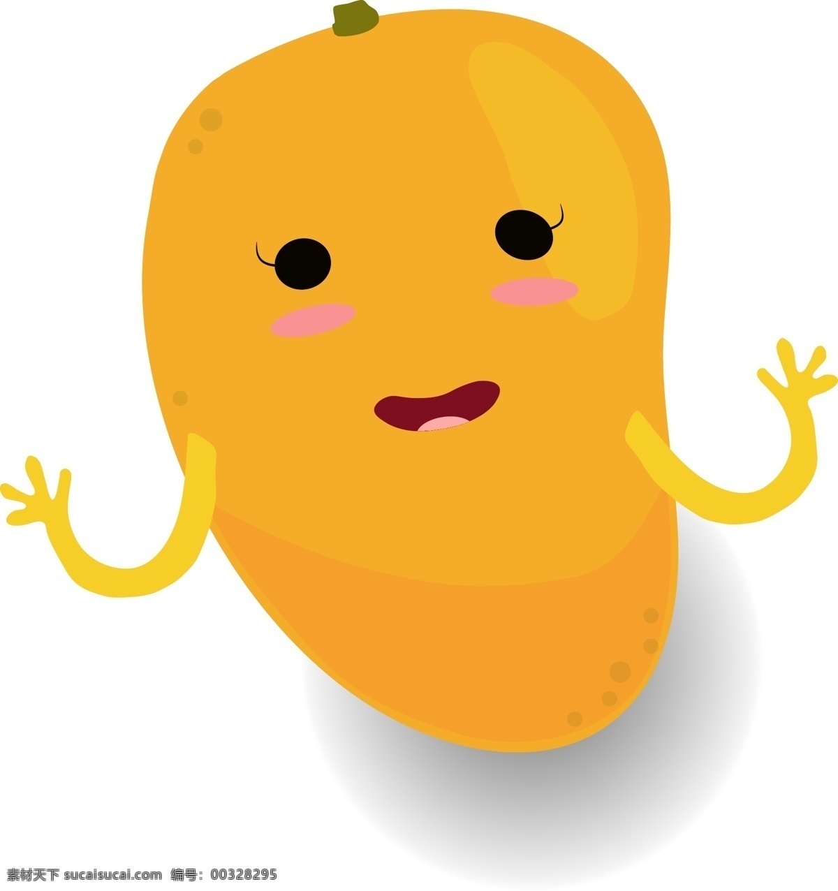 小 清新 可爱 水果 卡通 形象 芒果 小人 矢量 食物 黄色 橙色 拟人 儿童 果盒包装 水果包装 卡通水果 芒果素材 卡通芒果 水果素材