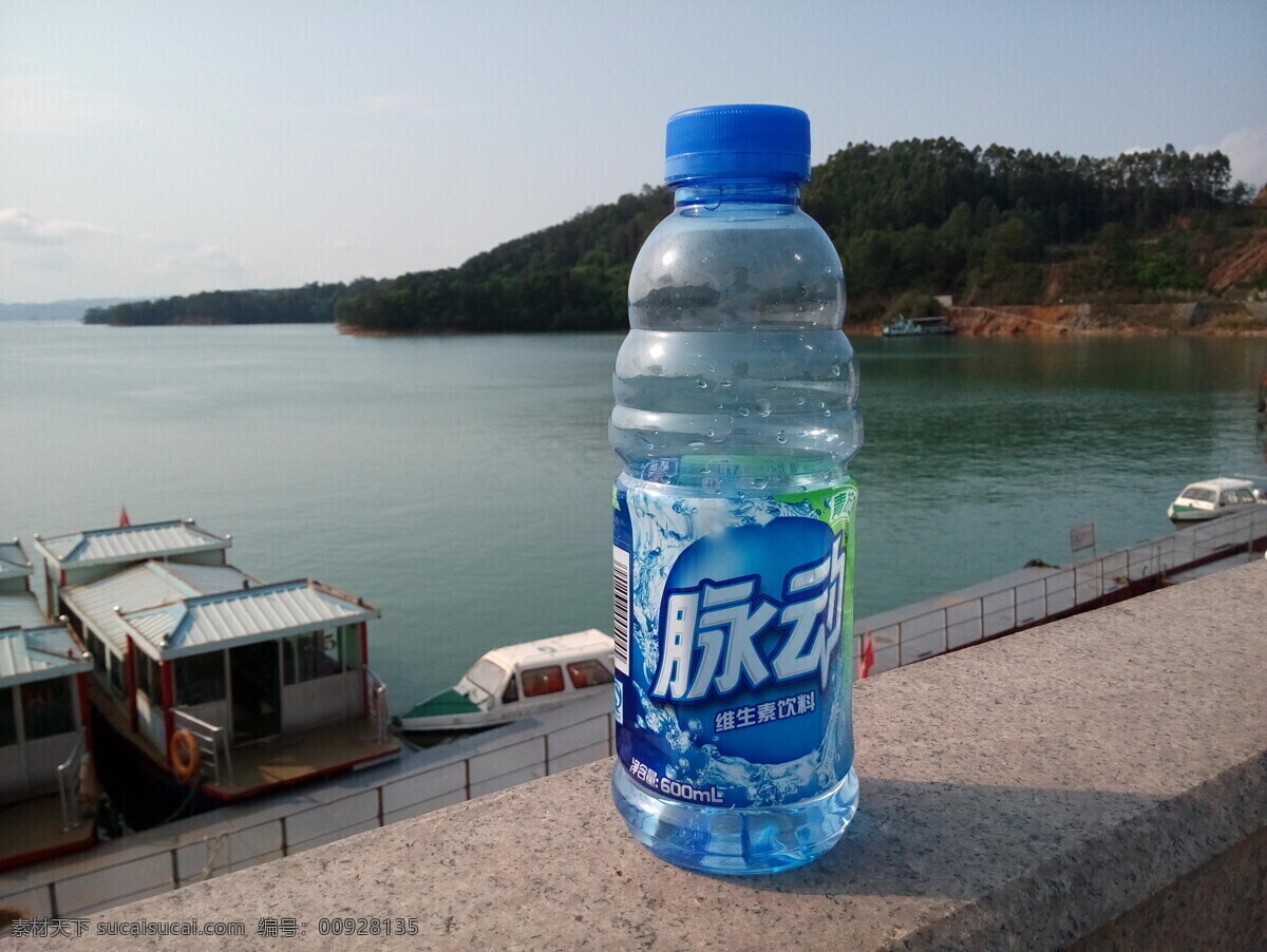脉动饮料瓶 脉动 饮料 瓶子 塑料瓶子 饮用水 万绿湖 湖水 餐饮美食 饮料酒水