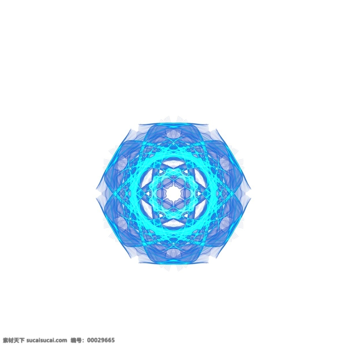 光效 多边形 对称 分 形 光影 发光 蓝色 图形 装饰 科技蓝光 光元素