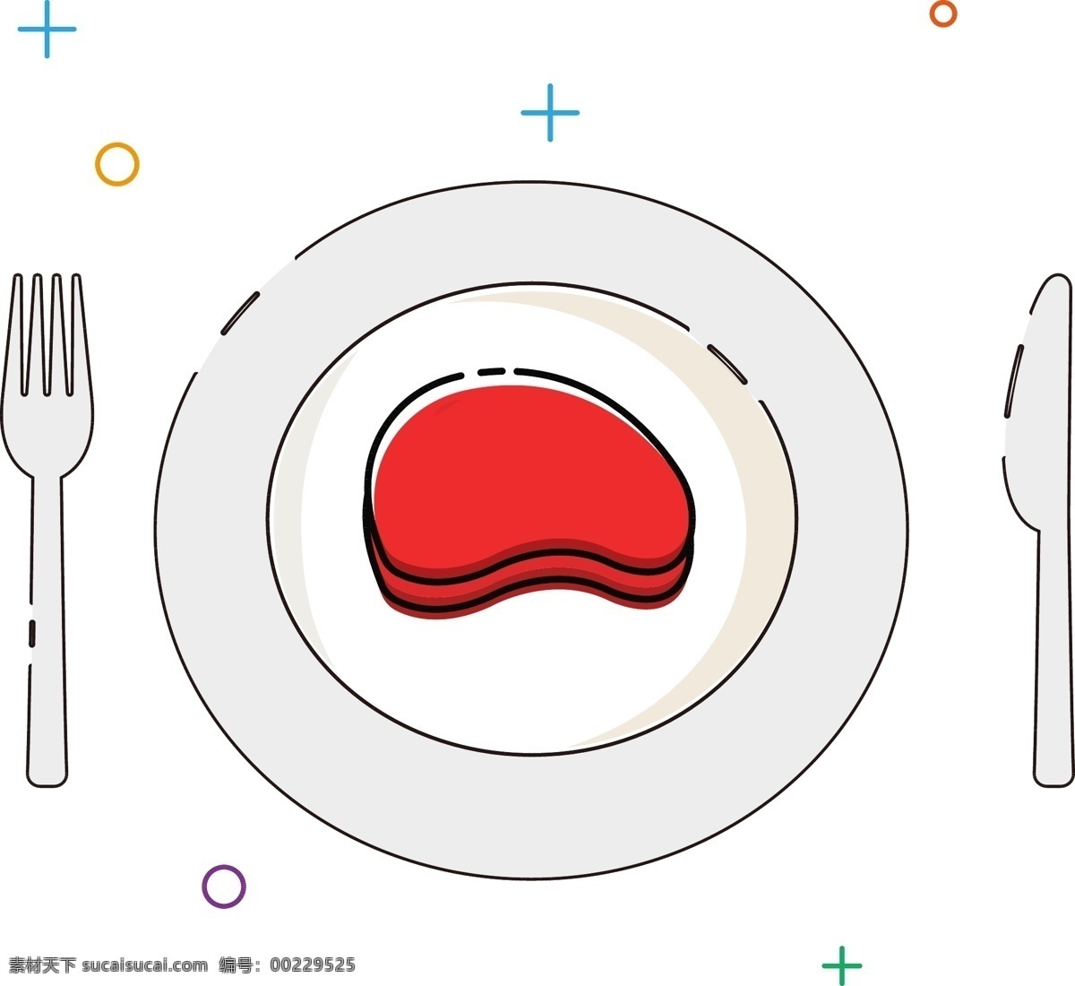mbe 风格 牛排 手绘 矢量 小 图标 西餐 刀叉 小图标 mbe风格 卡通手绘