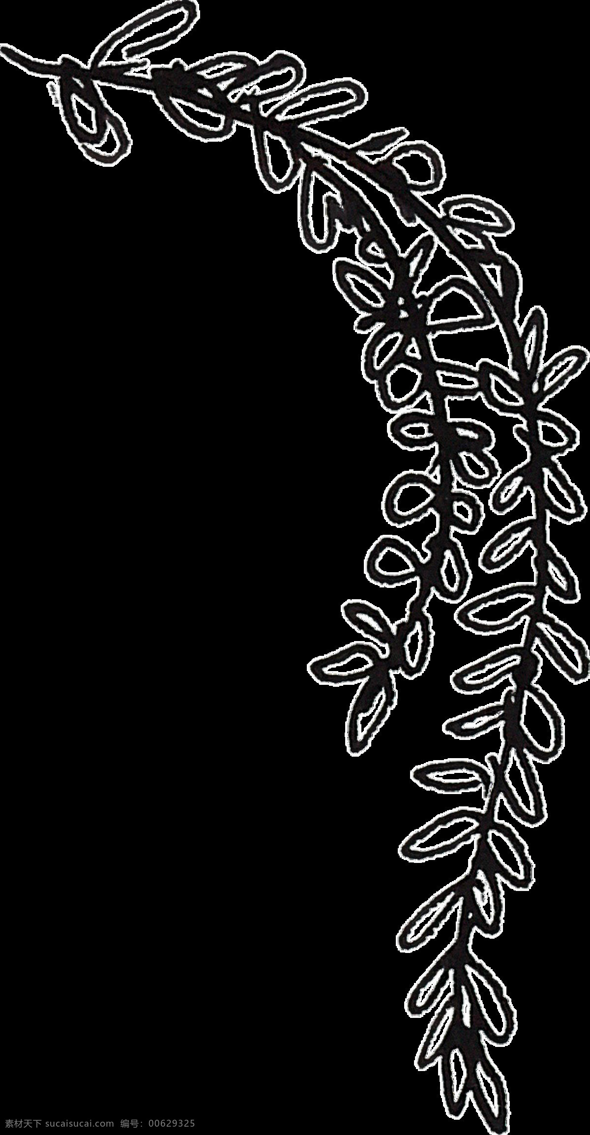 艺术 杨柳 卡通 透明 树叶 水墨 透明素材 免扣素材 装饰图案