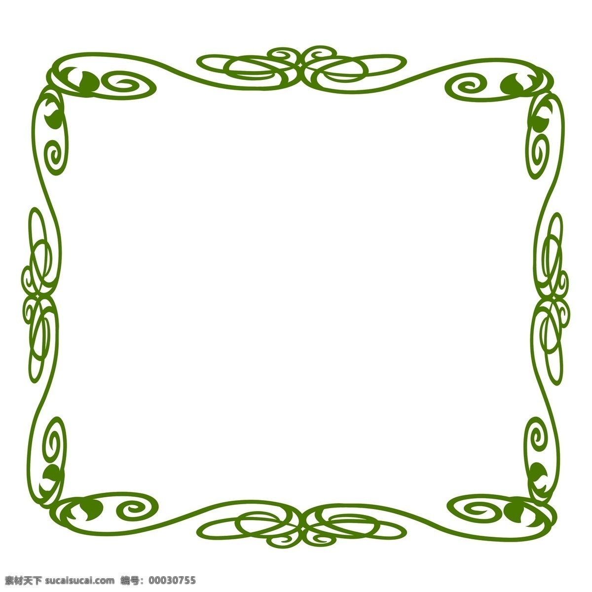 绿色方形边框 方形 边框 装饰
