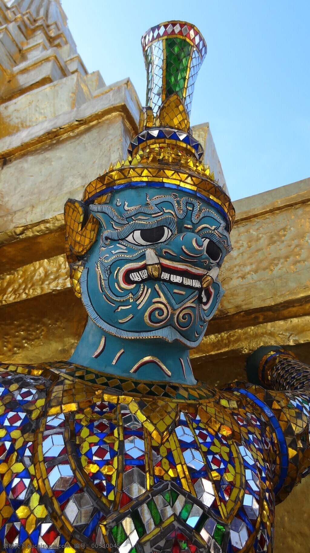 曼谷 寺庙 雕塑 神像 文化艺术 宗教信仰 曼谷寺庙雕塑 色彩艳丽