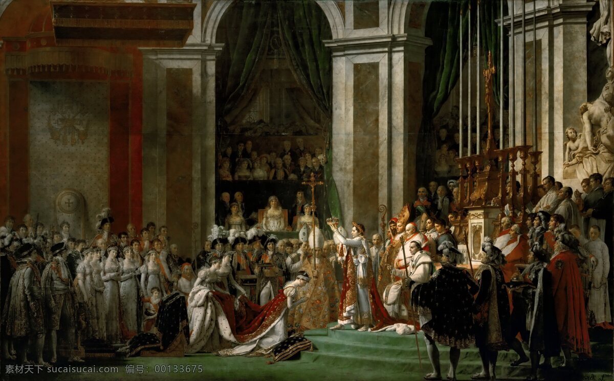 拿破仑登基 拿破仑 法国 登基 历史 文化 卢浮宫 文化艺术 绘画书法
