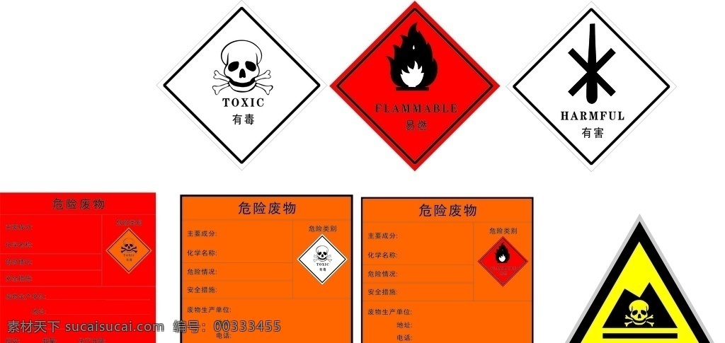 危险物品标志 危险 物品 标志 废弃物品标志