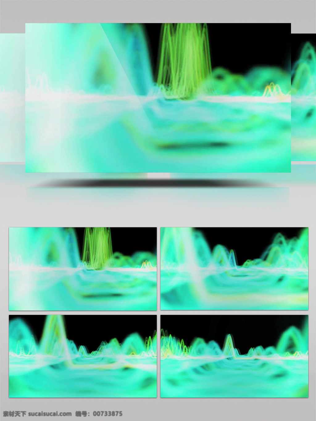 绿色 光芒 视频 烟雾 山脉 视频素材 动态视频素材