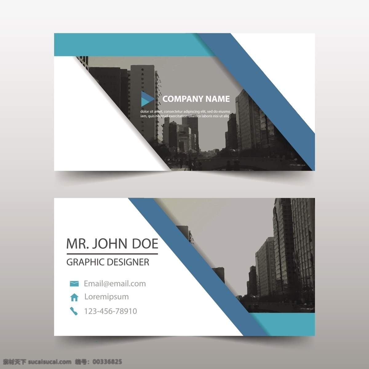 几何 式 蓝色 名片 商标 商务 抽象 卡片 模板 办公室 展示 文具 公司 品牌 现代 身份