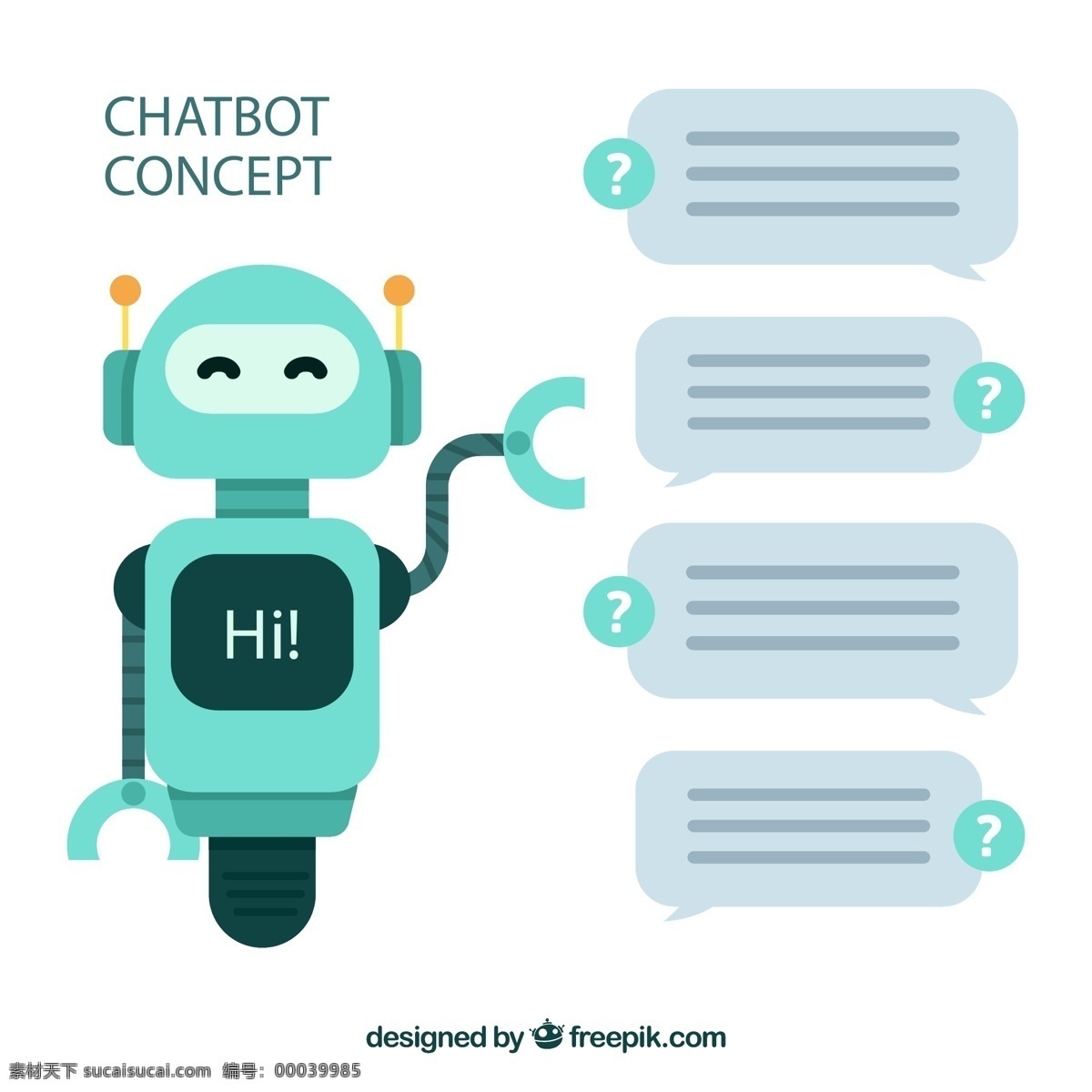 蓝色 聊天 机器人 可爱 聊天机器人 对话框 语言气泡 客服 矢量 高清图片