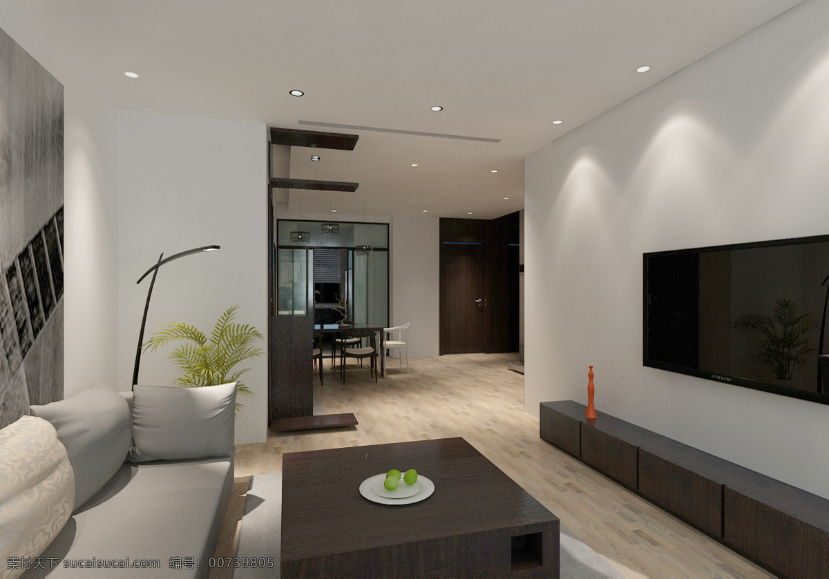 现代 简约 风 室内 效果图 表现 客厅效果图 简约风格 风格 木地板 白天效果图 黑白 灰 经典
