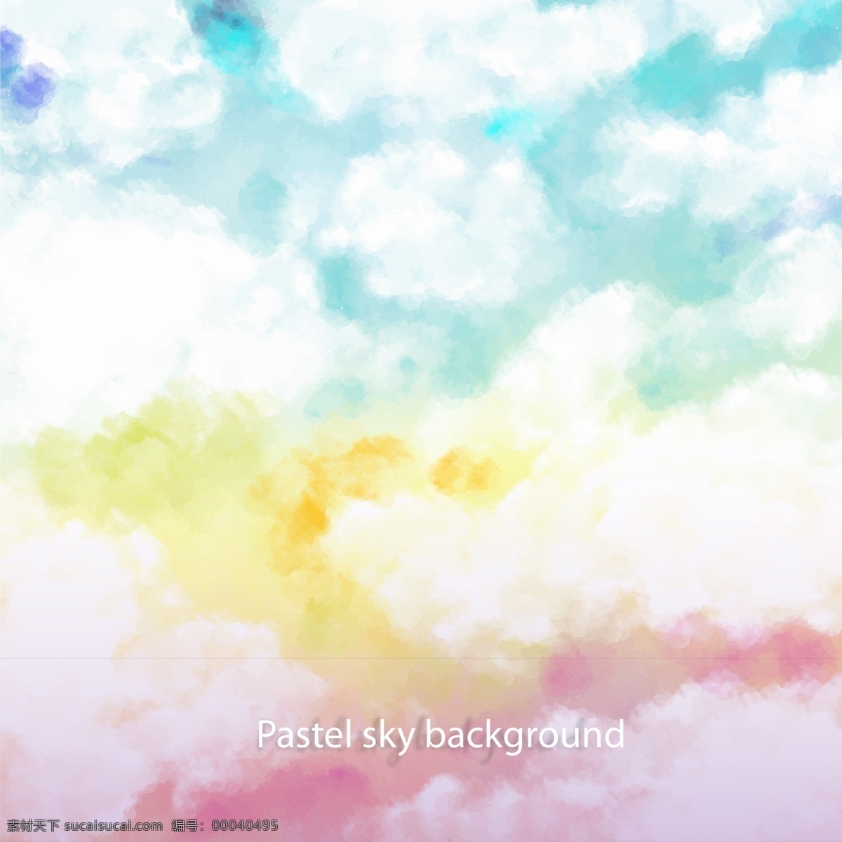 粉彩 绘 天空 云朵 背景 矢量 风景 自然 文化艺术 绘画书法