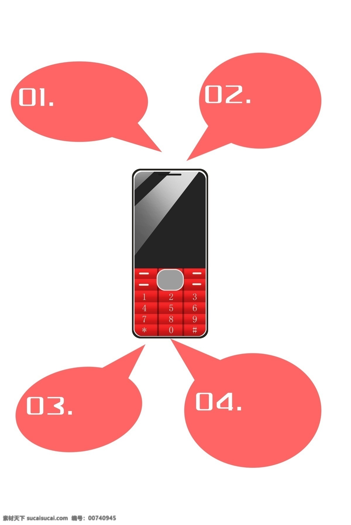 精美 红色 手机 图表 卡通手机插画 红色手机 精美的手机 红色的气泡 卡通图表插画 创意图表