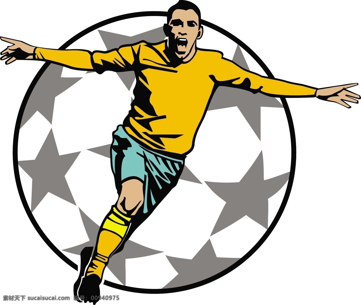 足球图片 跑步 人 星星 足球 足球矢量素材 足球模板下载 矢量 矢量图 日常生活