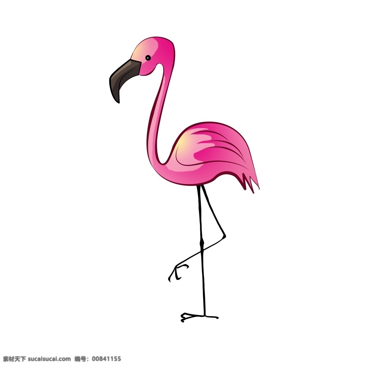 粉色 可爱 火烈鸟 动物 装饰