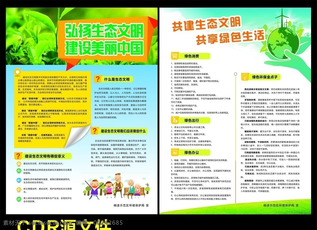 环保宣传 单页 环保 生态 美丽 中国 dm宣传单