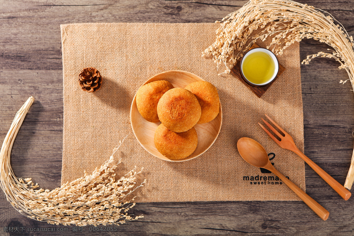 小麦麦穗面包 小麦 麦穗 面包 叶麦 小面包 餐饮美食 传统美食