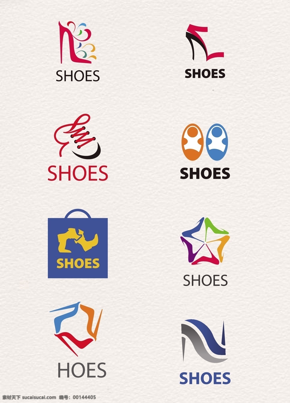 彩色 鞋子 标志设计 元素 卡通 标志 矢量 logo