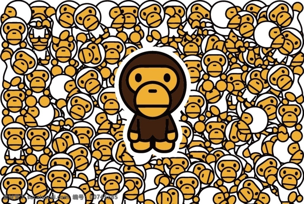 大嘴猴 paul frank bape 安逸猿 日本潮牌 卡通 矢量 桌面壁纸 卡通设计