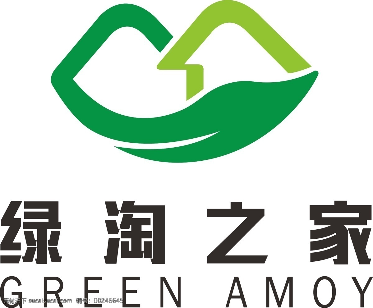 绿植logo 环保logo logo 白色