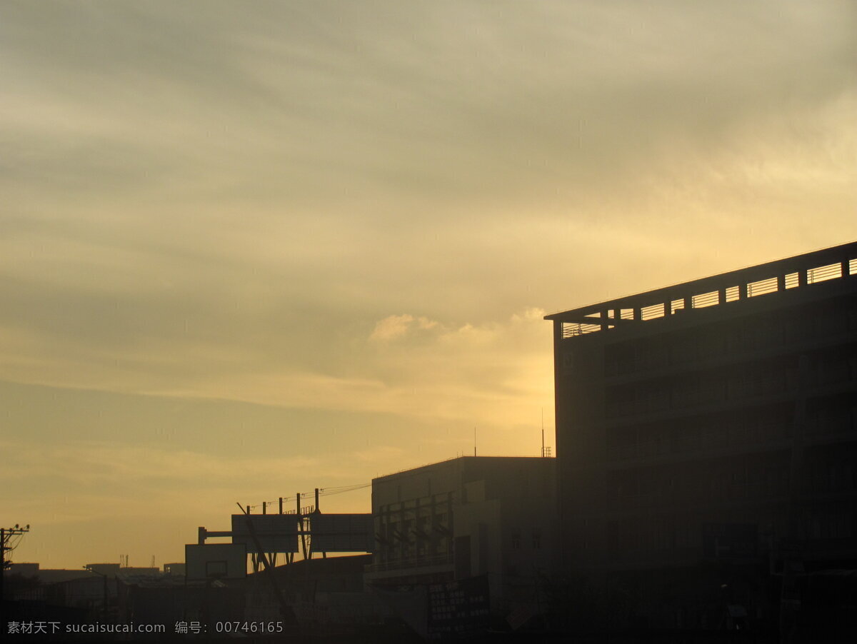 黄昏 建筑 太阳光 工业园 工业生产 现代科技