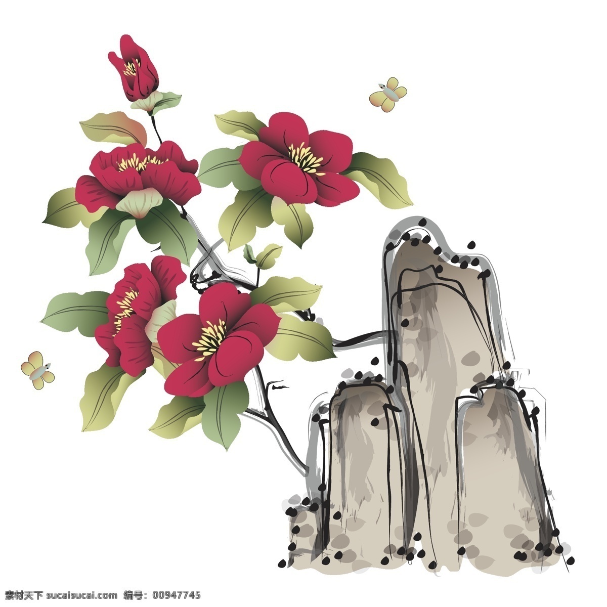 印花 矢量图 服装图案 梅花 色彩 山 水墨画 印花矢量图 面料图库 服装设计 图案花型