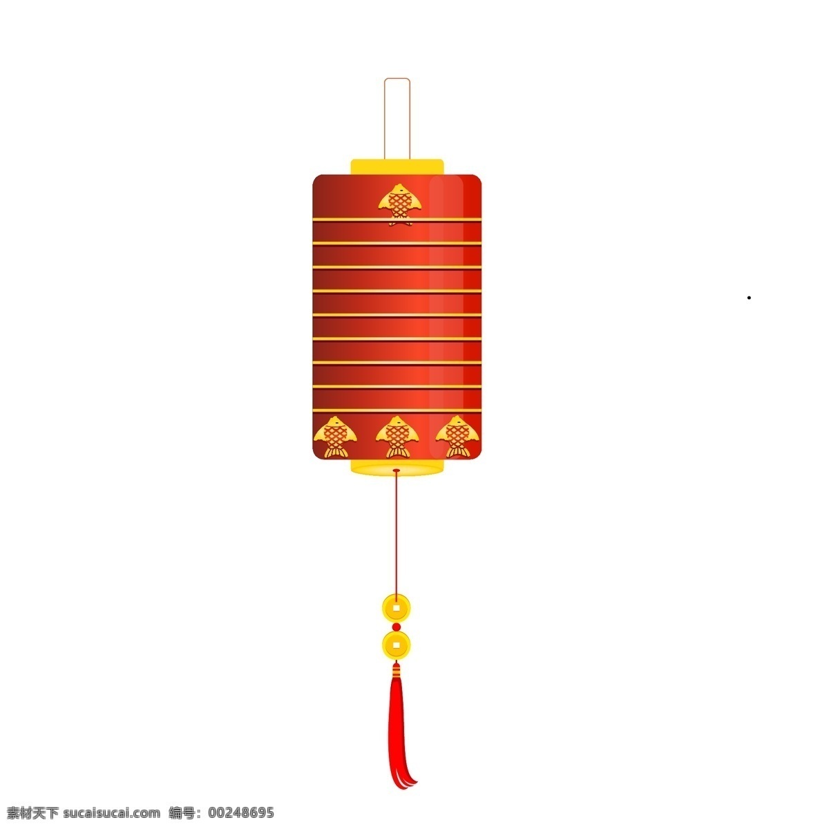 新年 红色 灯笼 插画 红色的灯笼 手绘灯笼 卡通灯笼 灯笼插画 新年小物插画 漂亮的灯笼 黄色的挂饰
