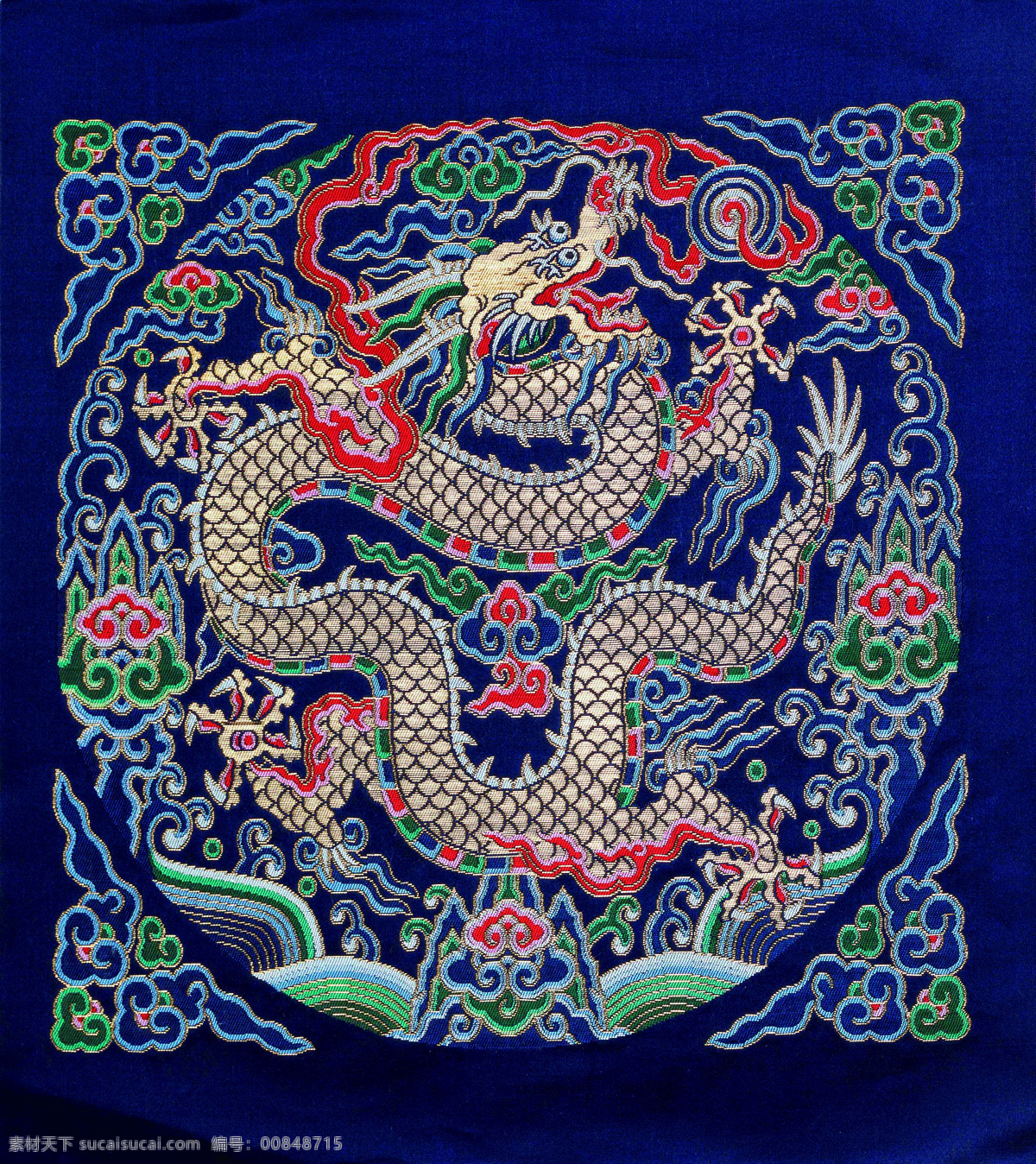 刺绣 花纹 龙纹 凤纹 中式 中国风 丝绸