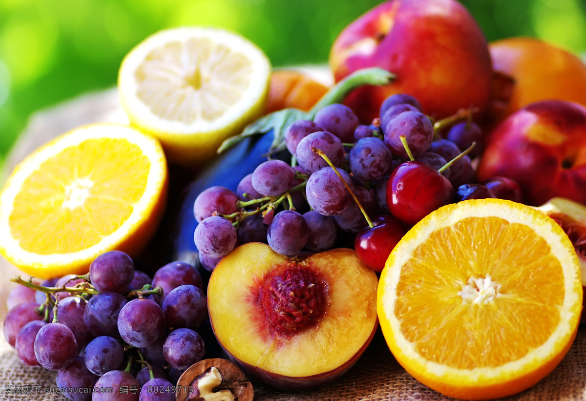 新鲜水果 葡萄 樱桃 苹果 水果 橙子 热带水果 生物世界
