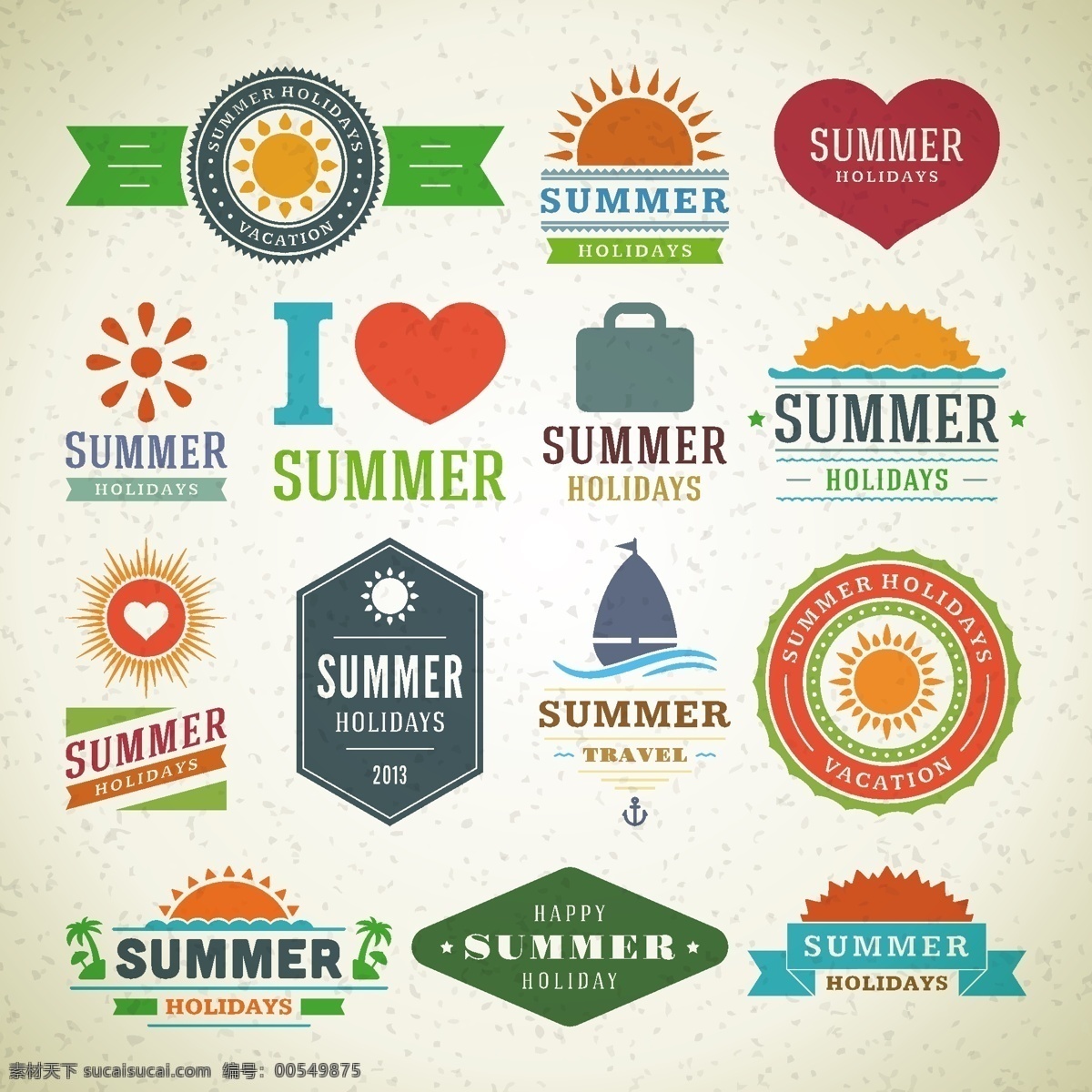 summer 度假 帆船 太阳 图标 夏天 椰树 holiday 矢量 buou886 矢量图 其他矢量图