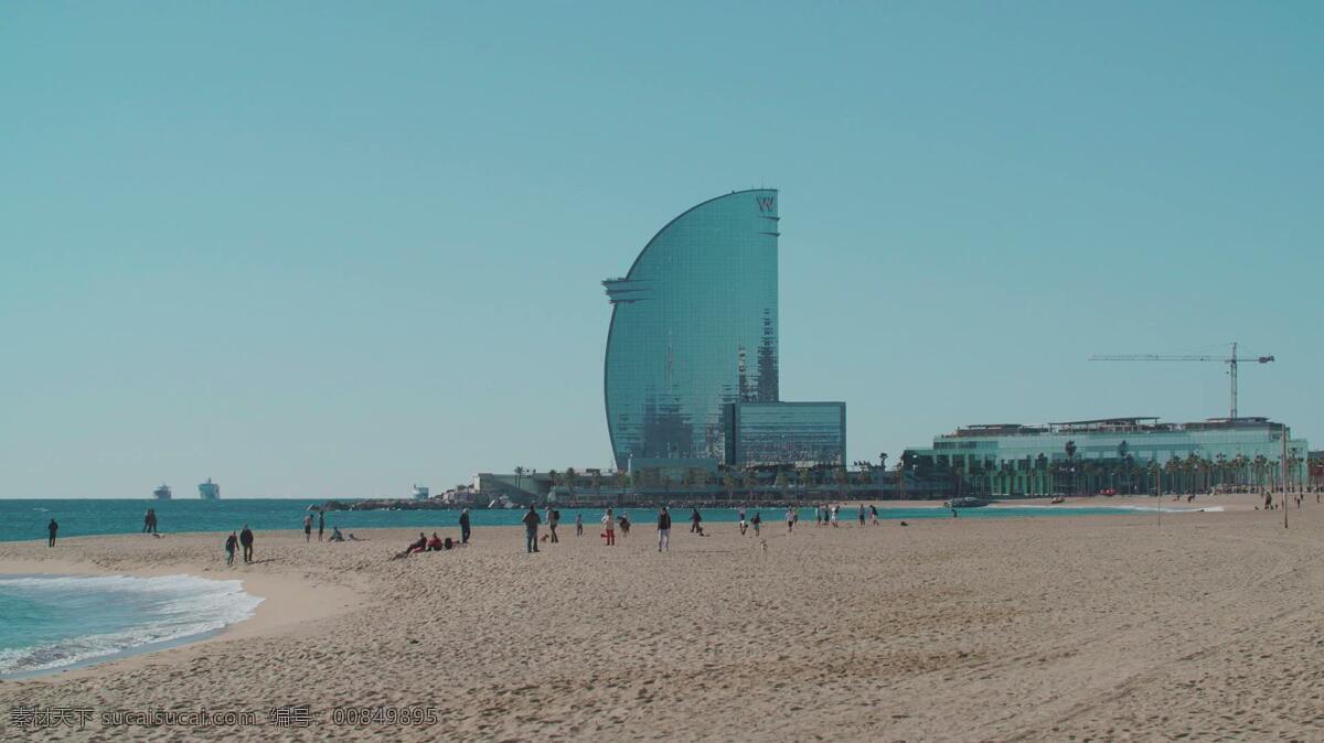 巴塞罗那 滩 景观 城镇和城市 海滩 西班牙 西班牙的 太阳 阳光 夏天 假期 假日 旅行者 目的地 游客 旅游 沙 多沙的 海 岸 海岸线 海洋 欧洲 城市 镇 人 酒店 求助