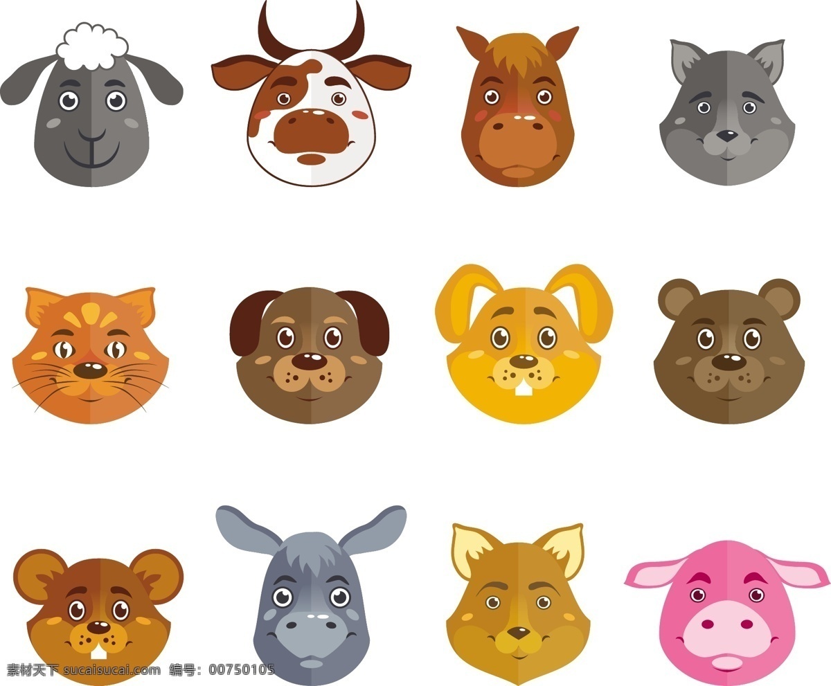 野生动物 家养 动物 卡通 人物 收集 图标 吉祥物 孤立 矢量 插图 技术 网站 互联网 兔子 肉 老鼠 徽章 装饰 符号 野生 收藏 化身