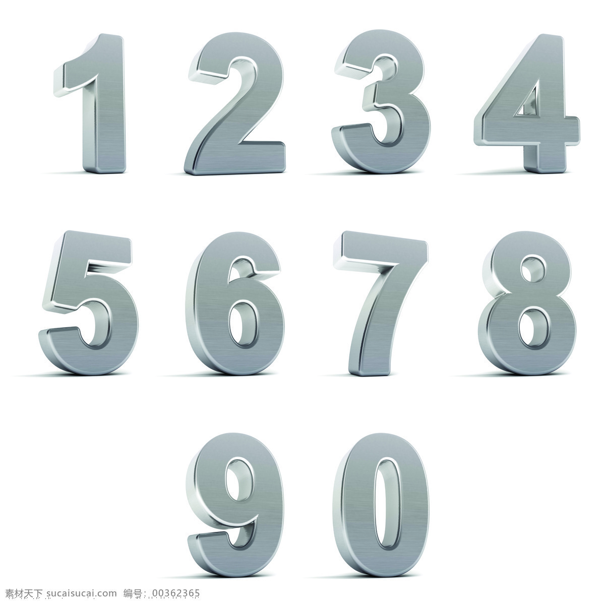 立体数字 数字 3d 银色 质感 金属 3d设计