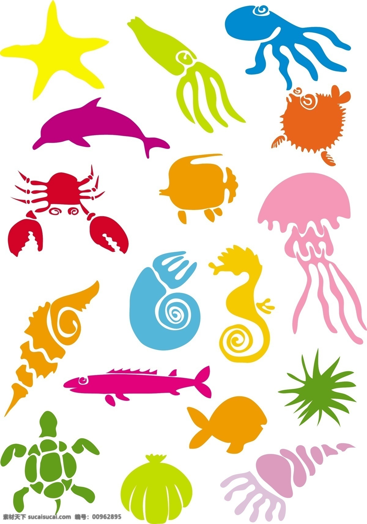 动画片 海洋 生物学 海 可爱 矢量卡通动物 媒介生物学 矢量图 其他矢量图