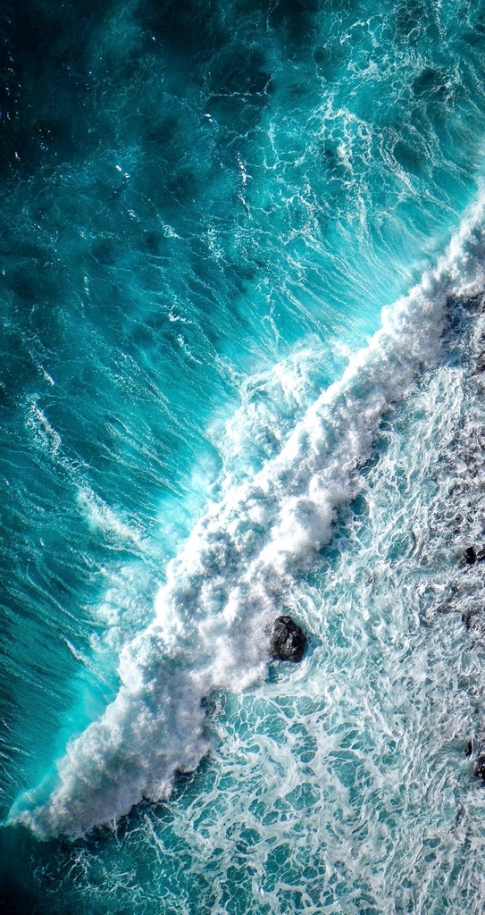 小波浪 大海 海浪 浪潮 俯视图 冷色系 暗流涌动 波涛汹涌 浪花 自然景观 自然风景