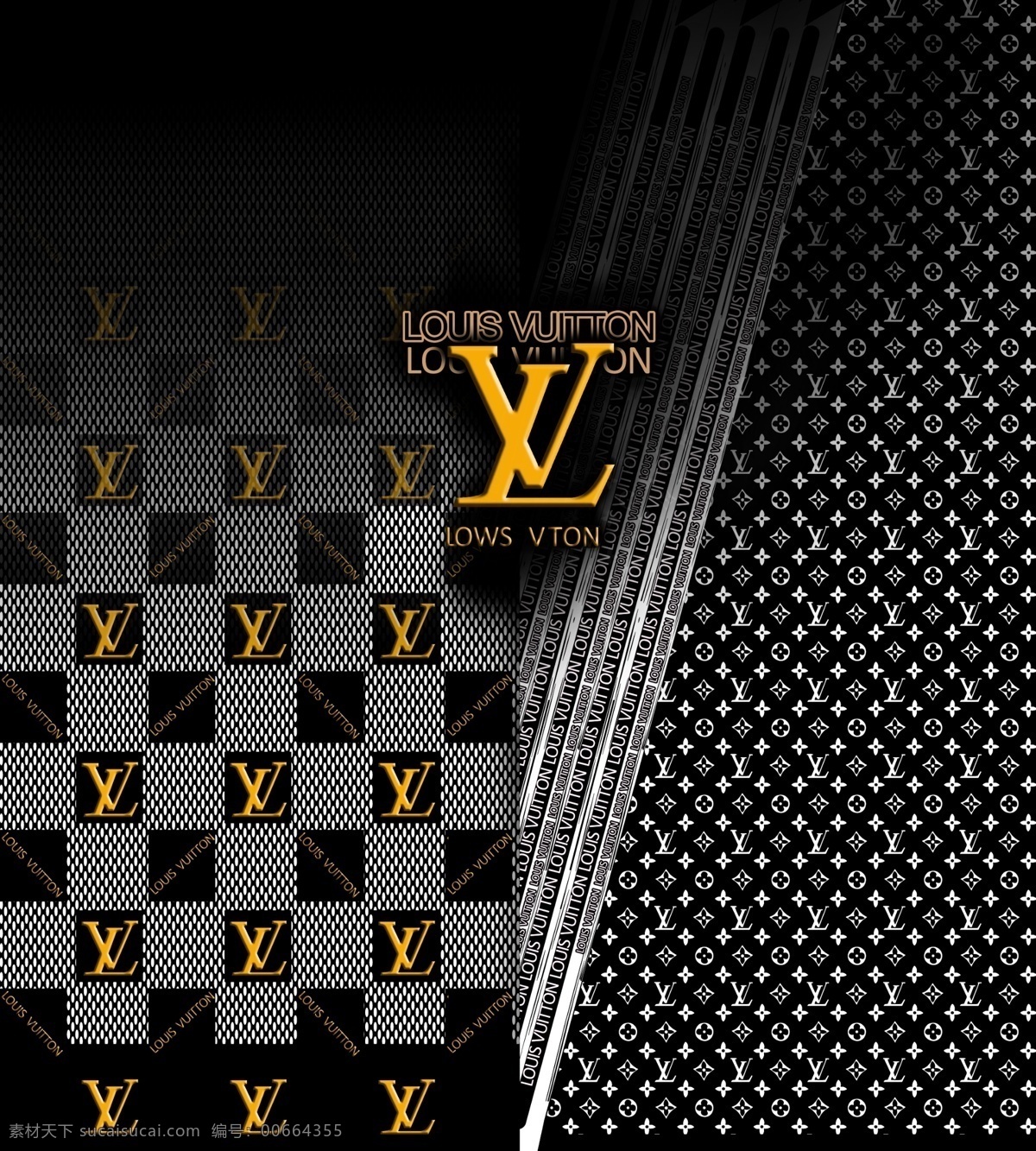 lv字母 手绘 数码 印花 数码印花 lv 分层