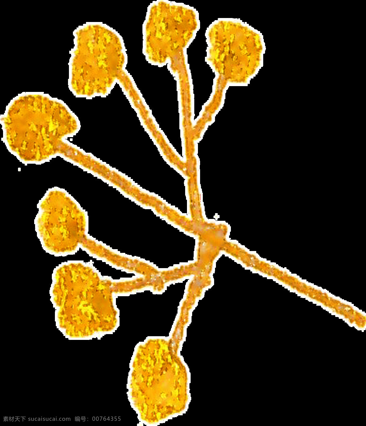 金色 高贵 植物 卡通 透明 抠图专用 装饰 设计素材