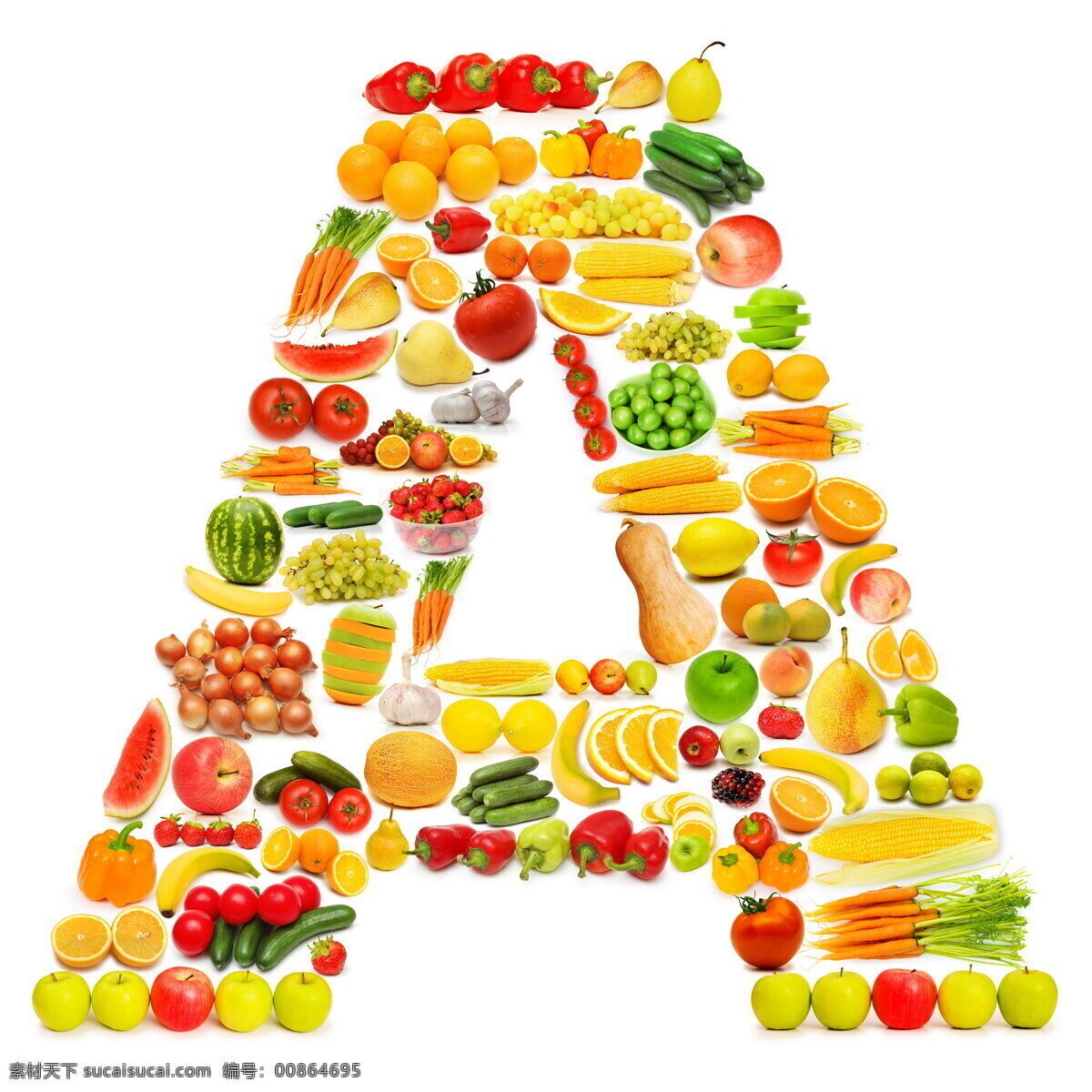 蔬菜水果 组成 字母 a 辣椒 葡萄 黄瓜 橙子 香蕉 蔬菜 水果 食物 水果蔬菜 餐饮美食 书画文字 文化艺术 白色