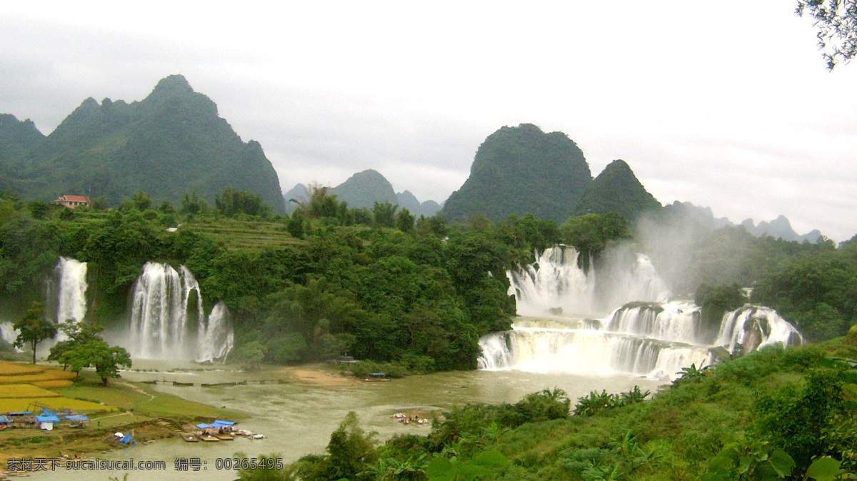 德山瀑布 山水 广西 瀑布 河流 自然风光 美景 流水 山水风景 自然景观