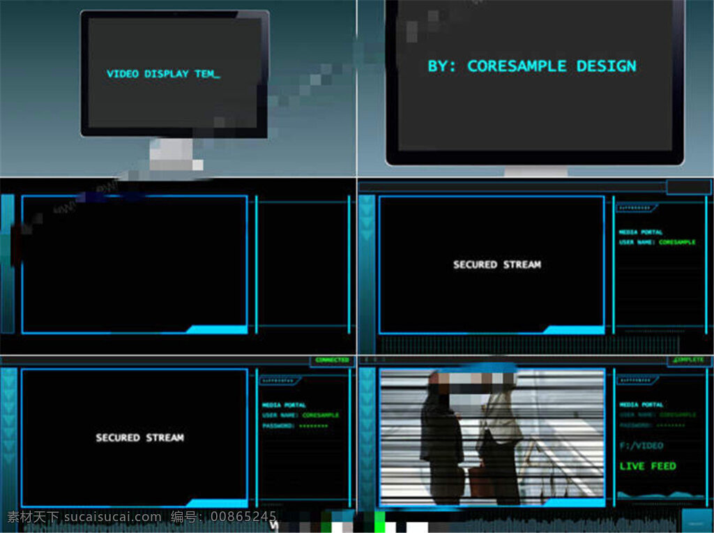 电脑 屏幕 上 科技 内容 展示 ae 工程 ae剪辑模板 ae素材 ae高清视频 视频 特效 ae特效 动态 ae视频动画 aep 黑色