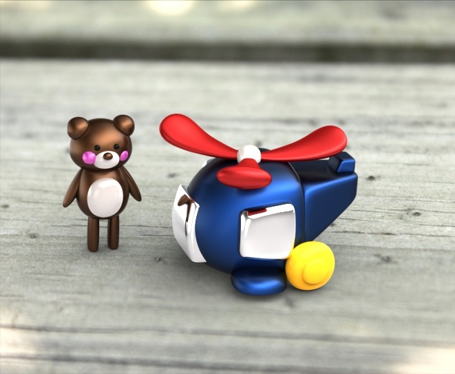直升机 旅游 熊 3d模型素材 其他3d模型