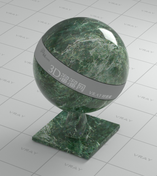 vray 大理石 材质 光滑 绿色 有贴图 max2008 石料 3d模型素材 材质贴图