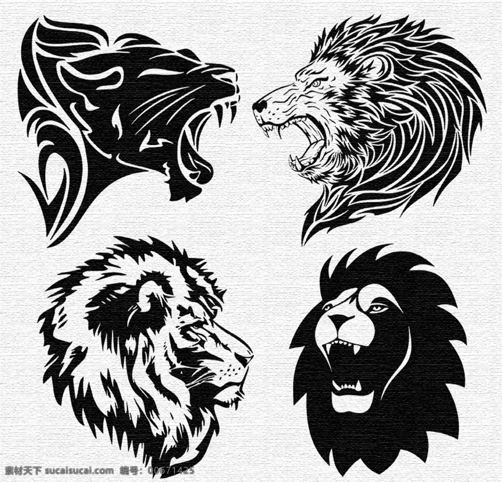 狮子图案 黑白图案 刺青图案 纹身图案 图腾 t恤amp 图案 文化艺术